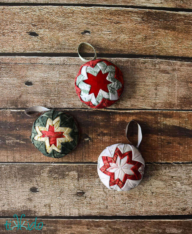Easy Quilt Christmas Ornament Tutorial (No Actual Sewing or Quilting
